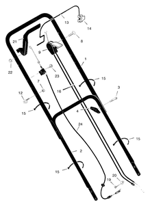 Handle Assembly Diagram and Parts List for 22755X50B 1997 Briggs and Stratton Lawn Mower